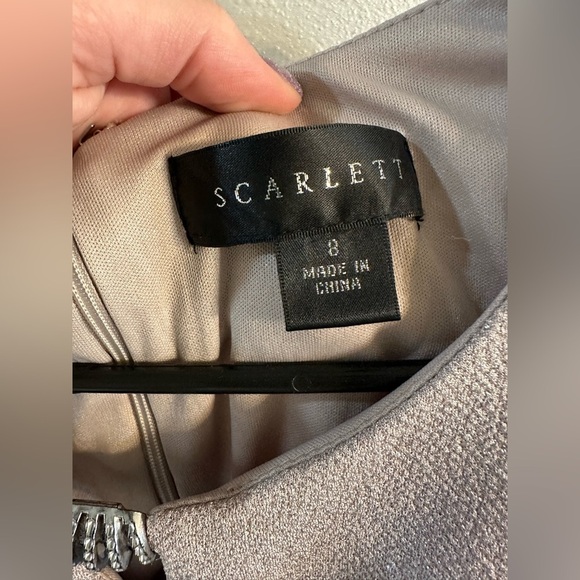 Scarlett Sleeveless Side Ruched Metallic Dress Keyhole Neck - Picture 4 of 7